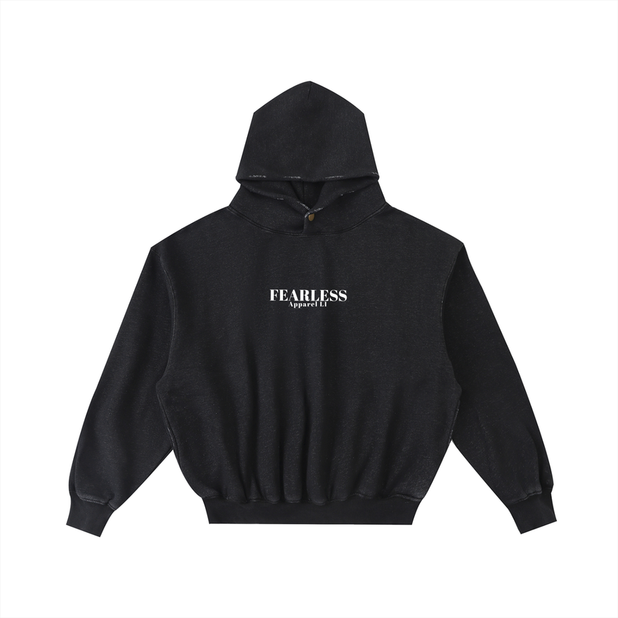 Fearless Apparel Frayed Enzyme Washed Fleece Hoodie – Vintage Streetwear Comfort
