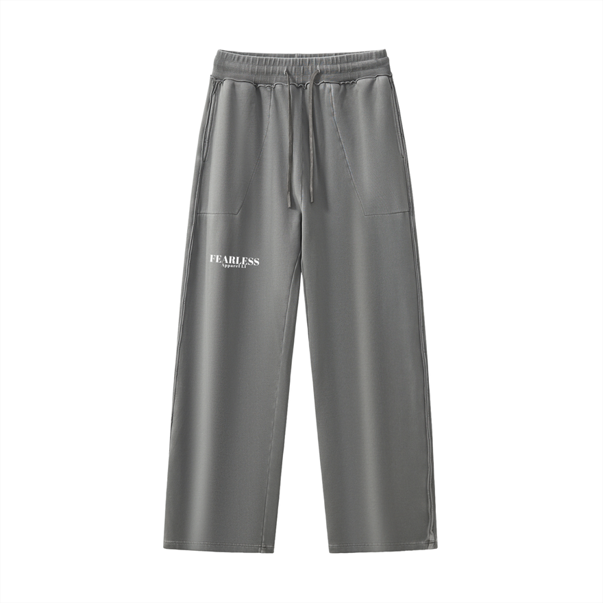 Fearless Apparel Raw-Seam Enzyme Washed Sweatpants – 100% Cotton Heavyweight Streetwear